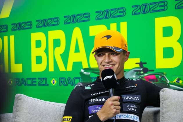 NORRIS Lando (gbr), McLaren F1 Team MCL60, portrait during the 2023 Formula 1 Rolex Grande Premio de Sao Paulo, 20th round of the 2023 Formula One World Championship, WM, Weltmeisterschaft from November 3 to 5, 2023 on the Autodromo JosÃ Carlos Pace, in Sao Paulo, Brazil - F1 - SAO PAULO GRAND PRIX 2023 DPPI Panoramic  00123044_G0OD0320