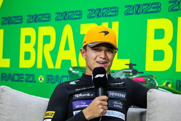 NORRIS Lando (gbr), McLaren F1 Team MCL60, portrait during the 2023 Formula 1 Rolex Grande Premio de Sao Paulo, 20th round of the 2023 Formula One World Championship, WM, Weltmeisterschaft from November 3 to 5, 2023 on the Autodromo JosÃ Carlos Pace, in Sao Paulo, Brazil - F1 - SAO PAULO GRAND PRIX 2023 DPPI Panoramic  00123044_G0OD0327