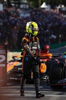 Sprint race of 2023 F1 Sao Paulo Grand Prix LANDO NORRIS of MCLAREN MERCEDES after the race on track during the Sprint as part of the 2023 F1 Sao Paulo Grand Prix at Autodromo Jose Carlos Pace on November 04, 2023 in Sao Paulo, Brazil. Sao Paulo Brazil Copyright: xxRuanoxCarneirox