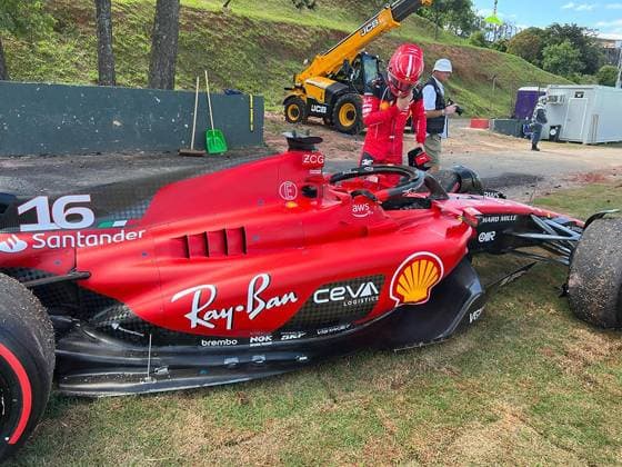 Formula 1, Brazilian GP in Sao Paulo, retirement of Charles Leclerc