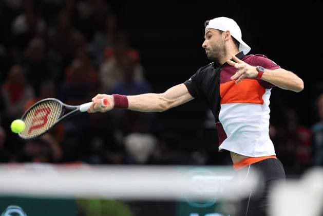 ROLEX PARIS MASTERS TENNIS 2023 Thierry Larret Maxppp. Tennis. Rolex Paris Masters. Accor Arena, Paris (75). Le 5 novembre 2023. Finale : Novak DJOKOVIC (SRB) vs Grigor DIMITROV (BUL). Paris (75) ACCORHOTELS ARENA ILE DE FRANCE FRANCE  Copyright: xMAXPPPxThierryxLarretx TL_20231105_0009 0312701556st