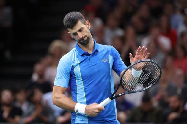 ROLEX PARIS MASTERS TENNIS 2023 Thierry Larret Maxppp. Tennis. Rolex Paris Masters. Accor Arena, Paris (75). Le 5 novembre 2023. Finale : Novak DJOKOVIC (SRB) vs Grigor DIMITROV (BUL). Paris (75) ACCORHOTELS ARENA ILE DE FRANCE FRANCE  Copyright: xMAXPPPxThierryxLarretx TL_20231105_0043 0312701849st