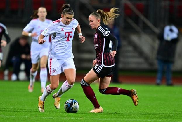 05 11 2023 Soccer Season 2023 2024 1 Women Soccer Bundesliga 06 Matchday 1 FC Nürnberg FCN Club 1 FC Köln Sportfoto Zink xwoxzix Martyna Wiankowska 26, FC Köln Nadja Burkard 22, 1 FC Nürnberg FCN