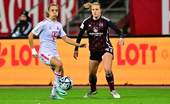 05 11 2023 Soccer Season 2023 2024 1 Women Soccer Bundesliga 06 Matchday 1 FC Nürnberg FCN Club 1 FC Köln Sportfoto Zink xwoxzix Natalia Padilla Bidas 22, FC Köln Amelie Thöle Thoele 12, 1 FC Nürnberg FCN
