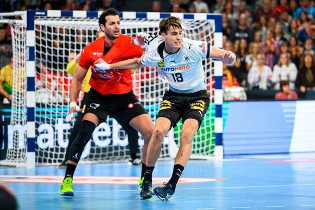 Munich, Germany 05 November Handball DHB Day of Handball Germany Egypt Julian Köster Koester Germany Munich Olympic Hall Bavaria Germany