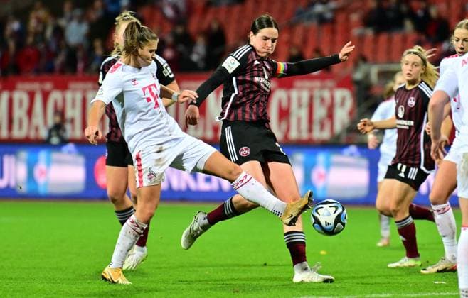 05 11 2023 Soccer Season 2023 2024 1 Women Soccer Bundesliga 06 Matchday 1 FC Nürnberg FCN Club 1 FC Köln Sportfoto Zink xwoxzix Martyna Wiankowska 26, FC Köln Lara Schmidt 27, 1 FC Nürnberg FCN