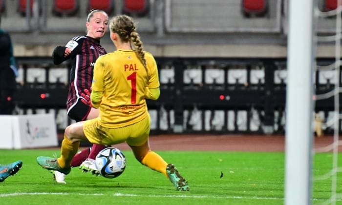 05 11 2023 Soccer Season 2023 2024 1 Women Soccer Bundesliga 06 Matchday 1 FC Nuremberg FCN Club 1 FC Cologne Sportfoto Zink xwoxzix Vanessa Haim 19, 1 FC Nuremberg FCN scores goal goal shot to 3 1 against Jasmin Pal 1, FC Cologne