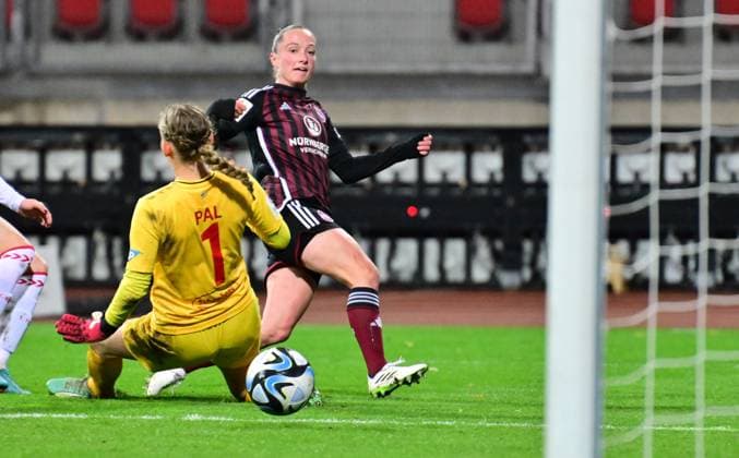 05 11 2023 Soccer Season 2023 2024 1 Women Soccer Bundesliga 06 Matchday 1 FC Nuremberg FCN Club 1 FC Cologne Sportfoto Zink xwoxzix Vanessa Haim 19, 1 FC Nuremberg FCN scores goal goal shot to 3 1 against Jasmin Pal 1, FC Cologne