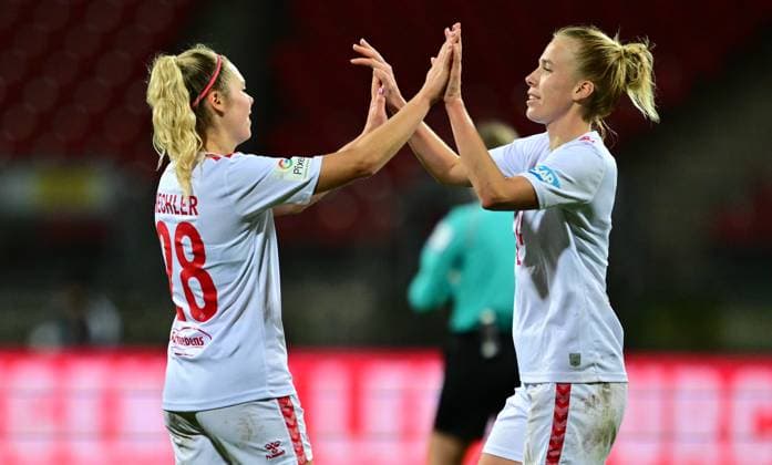 05 11 2023 Soccer Season 2023 2024 1 Women Soccer Bundesliga 06 Matchday 1 FC Nürnberg FCN Club 1 FC Köln Sportfoto Zink xwoxzix Janina Hechler 28, FC Köln Alina Mailbeck 5, 1 FC Nürnberg FCN