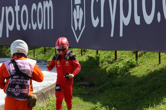 16 Charles Leclerc MCO, Scuderia Ferrari after his crash in the formation lap, F1 Grand Prix of Brazil at Autodromo Jose Carlos Pace on November 5, 2023 in Sao Paulo, Brazil Photo by HOCH ZWEI Sao Paulo Brazil