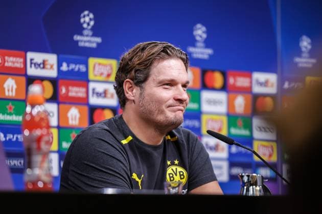 06 11 2023, Football, Season 2023 2024, UCL, UEFA Champions League, Group stage, Matchday 4, Press conference Borussia Dortmund, Head coach Edin Terzic Borussia Dortmund , Dortmund Signal Iduna Park NRW Germany xRHR PHOTO DEx Copyright: DennisxEwert RHR-FOTOx RHR-FOTO DE