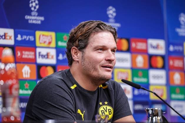 Sport Themen der Woche KW45 Sport Bilder des Tages 06.11.2023, Fussball, Saison 2023 2024, UCL, UEFA Champions League, Gruppenphase, 4. Spieltag, Pressekonferenz Borussia Dortmund, Dortmund Signal Iduna Park NRW Deutschland xRHR-FOTO DEx *** 06 11 2023, Football, Season 2023 2024, UCL, UEFA Champions League, Group stage, Matchday 4, Press conference Borussia Dortmund, Dortmund Signal Iduna Park NRW Germany xRHR PHOTO ENx Copyright: DennisxEwert RHR-FOTOx RHR-FOTO DE