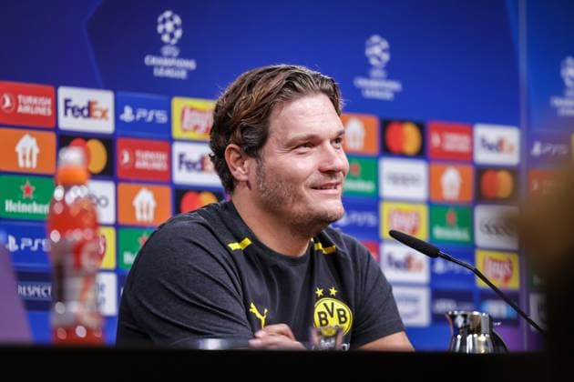 06 11 2023, Football, Season 2023 2024, UCL, UEFA Champions League, Group stage, Matchday 4, Press conference Borussia Dortmund, Head coach Edin Terzic Borussia Dortmund , Dortmund Signal Iduna Park NRW Germany xRHR PHOTO DEx Copyright: DennisxEwert RHR-FOTOx RHR-FOTO DE