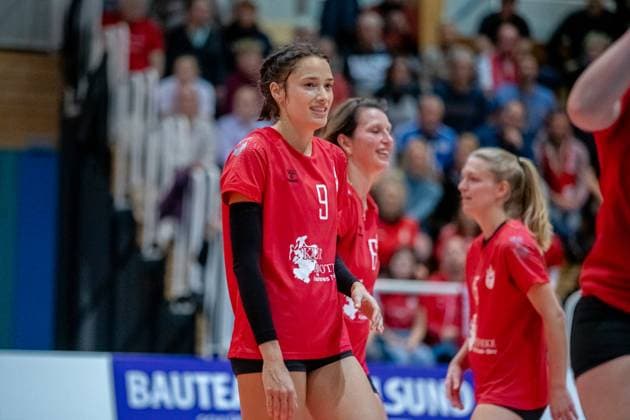 Ex Wildcat Lene Scheuschner returned from retirement for the cup match GER, Volleyball, Women, DVV Cup, Round of 16, 1 VC Stralsund Dresdner SC, 2023 2024 season, Diesterweghalle, Stralsund