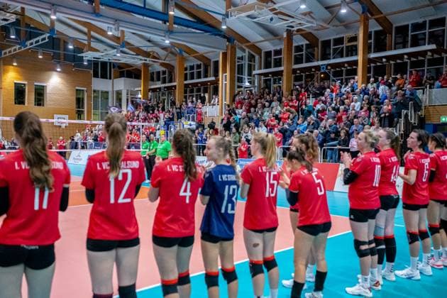 The Diesterweghalle saw a great round of 16 in the DVV Womens Cup GER, Volleyball, Women, DVV Cup, round of 16, 1 VC Stralsund Dresdner SC, 2023 2024 season, Diesterweghalle, Stralsund