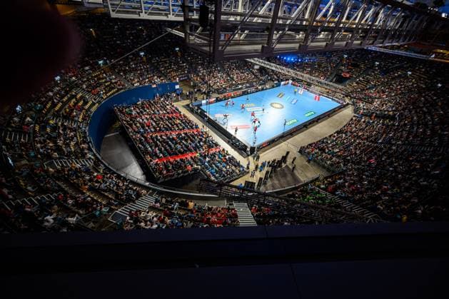 Munich, Germany 05 November Handball DHB Day of Handball Germany Egypt Overview Olympic Hall, Arena, Fan Curve Fans Fan Block Feature Image Munich Olympic Hall Bavaria Germany