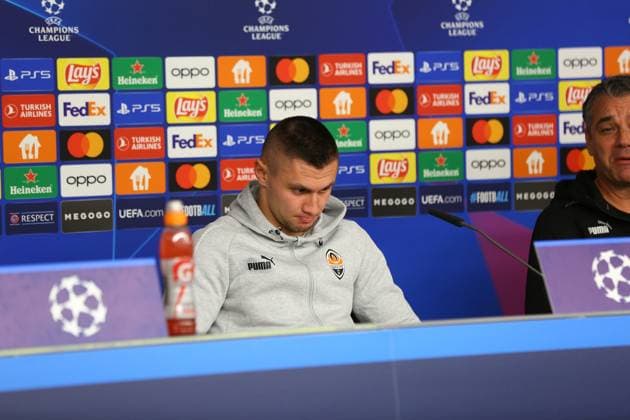 Soccer Men Season 2023 2024 UEFA Champions League I Matchday 4 Press Conference I Shakhtar Donetsk 06 11 2023 Oleksandr Zubkov 11, Shakhtar Donetsk in focus Hamburg Volksparkstadion Hamburg Germany Copyright: xLobecax xHenningxRohlfsx