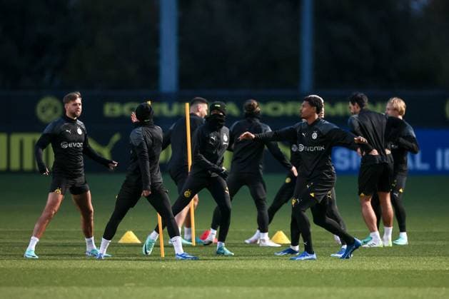 06 11 2023, Football, Season 2023 2024, UCL, UEFA Champions League, Group stage, Matchday 4, Final training Borussia Dortmund, v l Niclas Füllkrug Borussia Dortmund , Sebastien Haller Borussia Dortmund , Dortmund Signal Iduna Park NRW Germany xRHR PHOTO DEx Copyright: DennisxEwert RHR-FOTOx RHR-FOTO DE