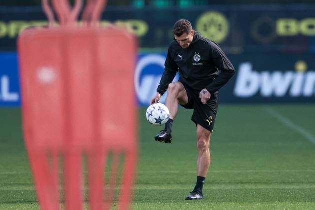 06 11 2023, Football, Season 2023 2024, UCL, UEFA Champions League, Group stage, Matchday 4, Final training Borussia Dortmund, Thomas Meunier Borussia Dortmund , Dortmund Signal Iduna Park NRW Germany xRHR PHOTO DEx Copyright: DennisxEwert RHR-FOTOx RHR-FOTO DE