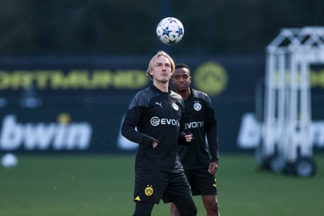 06 11 2023, Football, Season 2023 2024, UCL, UEFA Champions League, Group stage, Matchday 4, Final training Borussia Dortmund, f l Julian Brandt Borussia Dortmund , Youssoufa Moukoko Borussia Dortmund , Dortmund Signal Iduna Park NRW Germany xRHR PHOTO DEx Copyright: DennisxEwert RHR-FOTOx RHR-FOTO DE