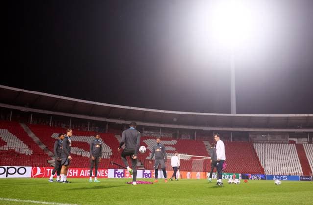 Red Star Belgrade RB Leipzig Training Champions League Beograd, 06 11 2023, Stadion Rajko Mitic, Fußball , UEFA Champions League, Gruppe G , 4 Spieltag, Matchday 1 , Red Star Belgrade vs RB Leipzig , Final training RB Leipzig , Im Bild Mannschaft von RB Leipzig , Foto nur zur redaktionellen Nutzung bestimmt , UEFA regulations prohibit any use of photographs as image sequences and or quasi video ,