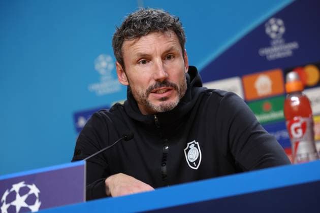 Antwerp s head coach Mark van Bommel pictured during a press conference, PK, Pressekonferenz of Belgian soccer team Royal Antwerp FC, on Monday 06 November 2023 in Porto, Portugal. The team is preparing for tomorrow s game against Portuguese club FC Porto, on day four of the Champions League group stage, in the group H. VIRGINIExLEFOUR  x79405771x