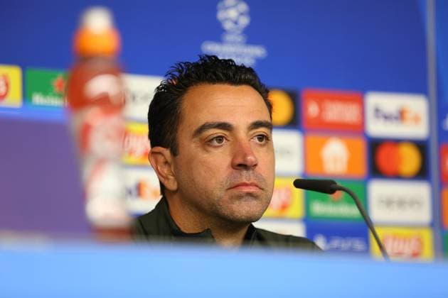 Soccer Men Season 2023 2024 UEFA Champions League I Matchday 4 Press Conference I FC Barcelona 06 11 2023 Xavi, Xavier Hernandez Creus FC Barcelona in focus Hamburg Volksparkstadion Hamburg Germany Copyright: xLobecax xHenningxRohlfsx