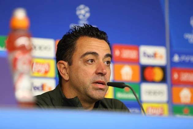 Soccer Men Season 2023 2024 UEFA Champions League I Matchday 4 Press Conference I FC Barcelona 06 11 2023 Xavi, Xavier Hernandez Creus FC Barcelona in focus Hamburg Volksparkstadion Hamburg Germany Copyright: xLobecax xHenningxRohlfsx