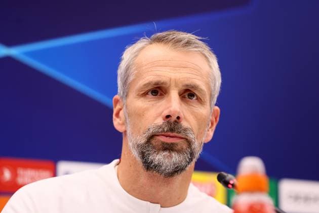 Red Star Belgrade RB Leipzig PK Champions League Beograd, 06 11 2023, Stadion Rajko Mitic, Fußball , UEFA Champions League, Gruppe G , 4 Spieltag, Matchday 1 , Red Star Belgrade vs RB Leipzig , Press conference before the match , In the picture coach Marco Rose, RB Leipzig , Photo for editorial use only , UEFA regulations prohibit any use of photographs as image sequences and or quasi video ,