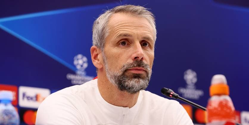 Red Star Belgrade RB Leipzig PK Champions League Beograd, 06 11 2023, Stadion Rajko Mitic, Fußball , UEFA Champions League, Gruppe G , 4 Spieltag, Matchday 1 , Red Star Belgrade vs RB Leipzig , Press conference before the match , In the picture coach Marco Rose, RB Leipzig , Photo for editorial use only , UEFA regulations prohibit any use of photographs as image sequences and or quasi video ,