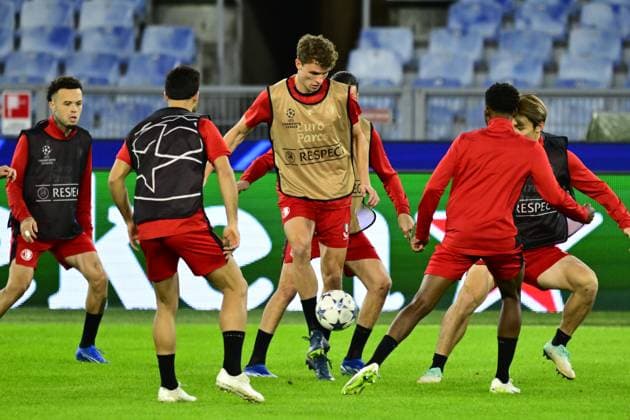 ROME - Mats Wieffer of Feyenoord during the MD-1 training session ahead of the UEFA Champions League Group E match against SS Lazio Roma at Stadio Olimpico on November 6, 2023 in Rome, Italy. ANP OLAF KRAAK UEFA Champions League 2023 24 2023 2024 xVIxANPxSportx xxANPxIVx 483188083 originalFilename: 483188083.jpg
