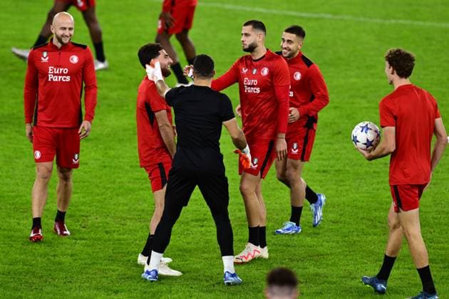 ROME - Alireza Jahanbakhsh of Feyenoord during the MD-1 training session ahead of the UEFA Champions League Group E match against SS Lazio Roma at Stadio Olimpico on November 6, 2023 in Rome, Italy. ANP OLAF KRAAK UEFA Champions League 2023 24 2023 2024 xVIxANPxSportx xxANPxIVx 483188117 originalFilename: 483188117.jpg