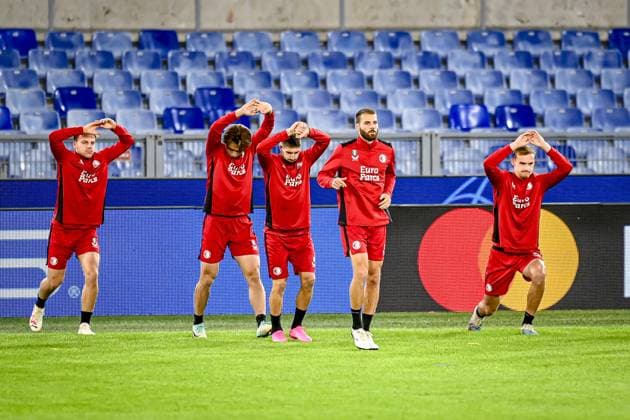 ROME, 06-11-2022, Stadio Olimpico, UEFA Champions League Football, season 2023 2024, Persconference and training of Feyenoord, Feyenoord player Thomas Beelen, Feyenoord player Bart Nieuwkoop, Feyenoord player Thomas Beelen Feyenoord in Rome  x23067862x Copyright: