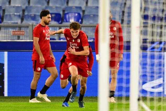 ROME - Mats Wieffer of Feyenoord during the MD-1 training session ahead of the UEFA Champions League Group E match against SS Lazio Roma at Stadio Olimpico on November 6, 2023 in Rome, Italy. ANP OLAF KRAAK UEFA Champions League 2023 24 2023 2024 xVIxANPxSportx xxANPxIVx 483188656 originalFilename: 483188656.jpg