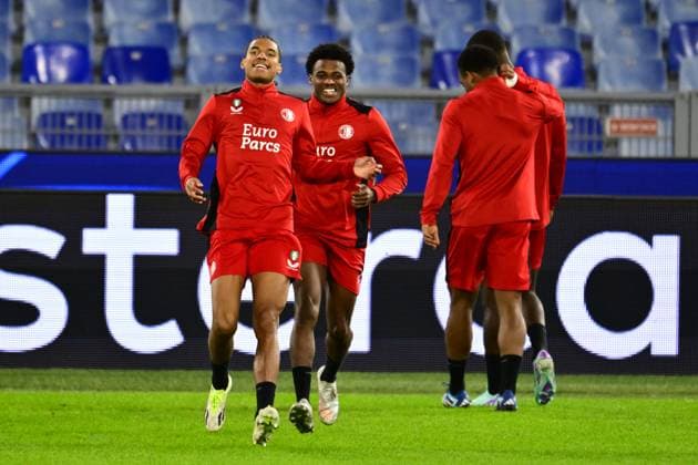 ROME -Calvin Stengs, of Feyenoord during the MD-1 training session ahead of the UEFA Champions League Group E match against SS Lazio Roma at Stadio Olimpico on November 6, 2023 in Rome, Italy. ANP OLAF KRAAK UEFA Champions League 2023 24 2023 2024 xVIxANPxSportx xxANPxIVx 483188860 originalFilename: 483188860.jpg