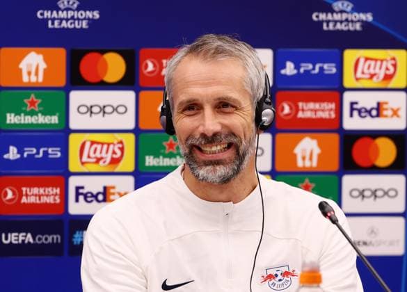 Red Star Belgrade RB Leipzig PK Champions League Beograd, 06 11 2023, Stadion Rajko Mitic, Fußball , UEFA Champions League, Gruppe G , 4 Spieltag, Matchday 1 , Red Star Belgrade vs RB Leipzig , Press conference before the match , In the picture coach Marco Rose, RB Leipzig , Photo for editorial use only , UEFA regulations prohibit any use of photographs as image sequences and or quasi video ,