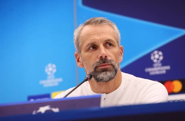Red Star Belgrade RB Leipzig PK Champions League Beograd, 06 11 2023, Stadion Rajko Mitic, Fußball , UEFA Champions League, Gruppe G , 4 Spieltag, Matchday 1 , Red Star Belgrade vs RB Leipzig , Press conference before the match , In the picture coach Marco Rose, RB Leipzig , Photo for editorial use only , UEFA regulations prohibit any use of photographs as image sequences and or quasi video ,