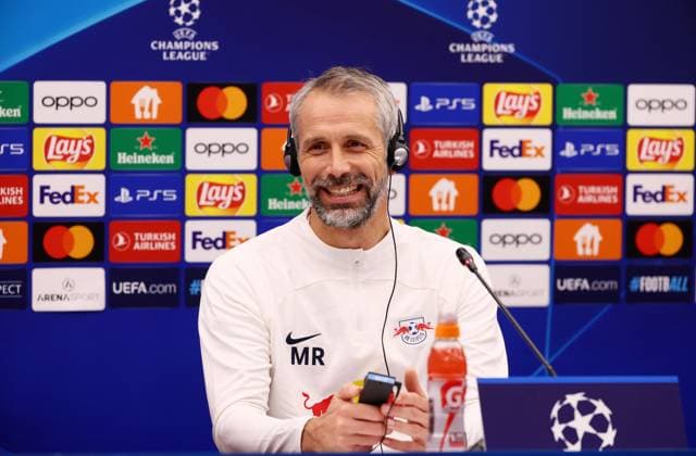 Red Star Belgrade RB Leipzig PK Champions League Beograd, 06 11 2023, Stadion Rajko Mitic, Fußball , UEFA Champions League, Gruppe G , 4 Spieltag, Matchday 1 , Red Star Belgrade vs RB Leipzig , Press conference before the match , In the picture coach Marco Rose, RB Leipzig , Photo for editorial use only , UEFA regulations prohibit any use of photographs as image sequences and or quasi video ,