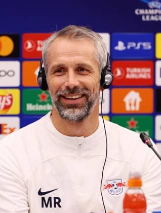 Red Star Belgrade RB Leipzig PK Champions League Beograd, 06 11 2023, Stadion Rajko Mitic, Fußball , UEFA Champions League, Gruppe G , 4 Spieltag, Matchday 1 , Red Star Belgrade vs RB Leipzig , Press conference before the match , In the picture coach Marco Rose, RB Leipzig , Photo for editorial use only , UEFA regulations prohibit any use of photographs as image sequences and or quasi video ,