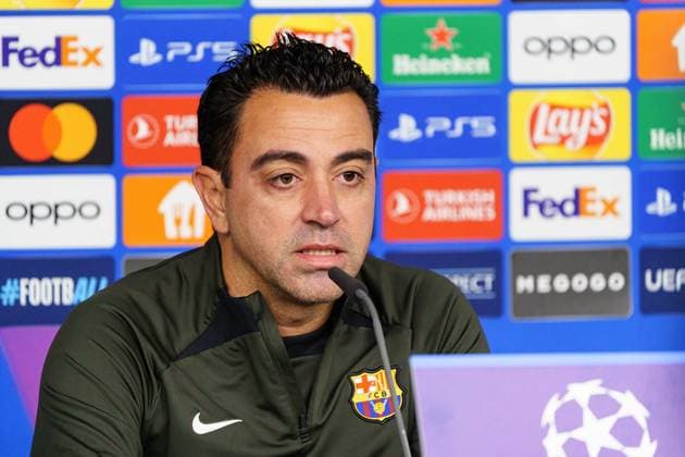 Xavi FC Barcelona, Coach GER, Press conference FC Barcelona, Football, Champions League, Season 2023 2024, 06 11 2023 GER, Press conference FC Barcelona, Football, Champions League, Season 2023 2024, 06 11 2023 Hamburg Copyright: xEibner-Pressefoto MarcelxvonxFehrnx EP_MFN