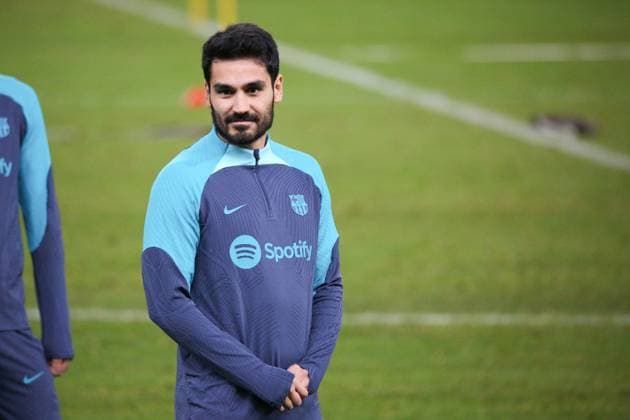 Soccer Men Season 2023 2024 UEFA Champions League I Matchday 4 Training at Volksparkstadion I FC Barcelona 06 11 2023 Ilkay Gündogan 22, FC Barcelona in focus Hamburg Volksparkstadion Hamburg Germany Copyright: xLobecax xHenningxRohlfsx