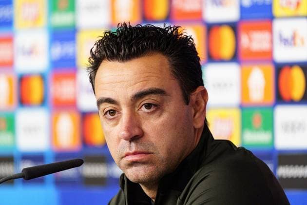 Xavi FC Barcelona, Coach GER, Press conference FC Barcelona, Football, Champions League, Season 2023 2024, 06 11 2023 GER, Press conference FC Barcelona, Football, Champions League, Season 2023 2024, 06 11 2023 Hamburg Copyright: xEibner-Pressefoto MarcelxvonxFehrnx EP_MFN