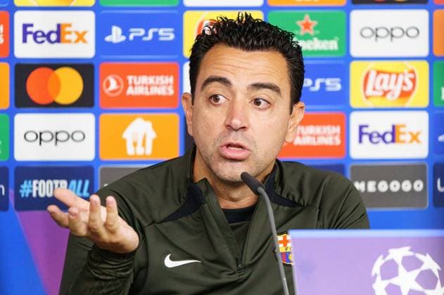 Xavi FC Barcelona, Coach GER, Press conference FC Barcelona, Football, Champions League, Season 2023 2024, 06 11 2023 GER, Press conference FC Barcelona, Football, Champions League, Season 2023 2024, 06 11 2023 Hamburg Copyright: xEibner-Pressefoto MarcelxvonxFehrnx EP_MFN