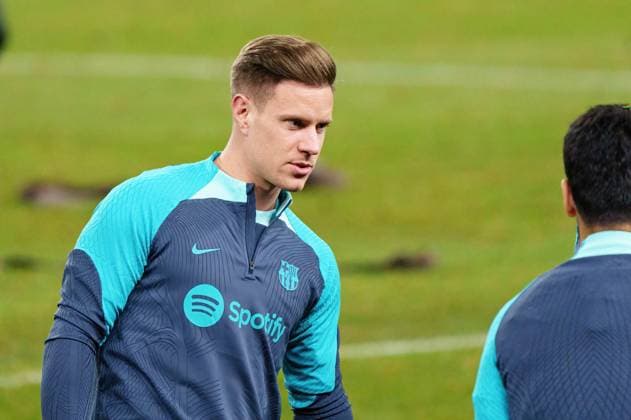 Marc Andre ter Stegen FC Barcelona, 01 GER, Training FC Barcelona, Football, Champions League, Season 2023 2024, 06 11 2023 GER, Training FC Barcelona, Football, Champions League, Season 2023 2024, 06 11 2023 Hamburg Copyright: xEibner-Pressefoto MarcelxvonxFehrnx EP_MFN