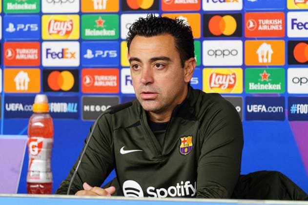 Xavi FC Barcelona, Coach GER, Press conference FC Barcelona, Football, Champions League, Season 2023 2024, 06 11 2023 GER, Press conference FC Barcelona, Football, Champions League, Season 2023 2024, 06 11 2023 Hamburg Copyright: xEibner-Pressefoto MarcelxvonxFehrnx EP_MFN