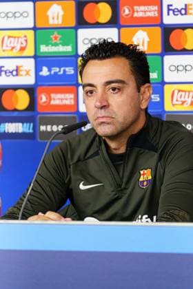 Xavi FC Barcelona, Coach GER, Press conference FC Barcelona, Football, Champions League, Season 2023 2024, 06 11 2023 GER, Press conference FC Barcelona, Football, Champions League, Season 2023 2024, 06 11 2023 Hamburg Copyright: xEibner-Pressefoto MarcelxvonxFehrnx EP_MFN