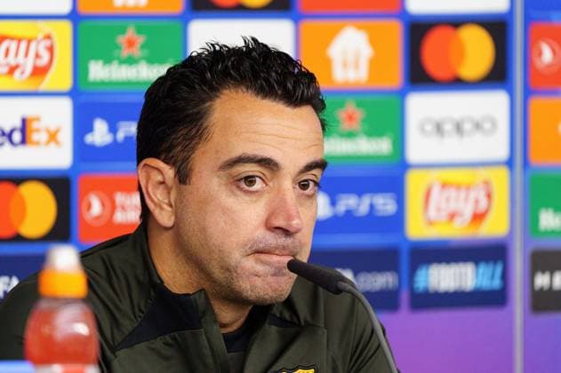 Xavi FC Barcelona, Coach GER, Press conference FC Barcelona, Football, Champions League, Season 2023 2024, 06 11 2023 GER, Press conference FC Barcelona, Football, Champions League, Season 2023 2024, 06 11 2023 Hamburg Copyright: xEibner-Pressefoto MarcelxvonxFehrnx EP_MFN