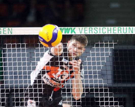 Ruben SCHOTT Berlin , He Volleyballl, Bundesliga 2023 24 WWK Volleys Herrsching vs Berlin Recycling Volleys, 06 11 23 BMW Park, Munich, Copyright: WolfgangxFehrmann