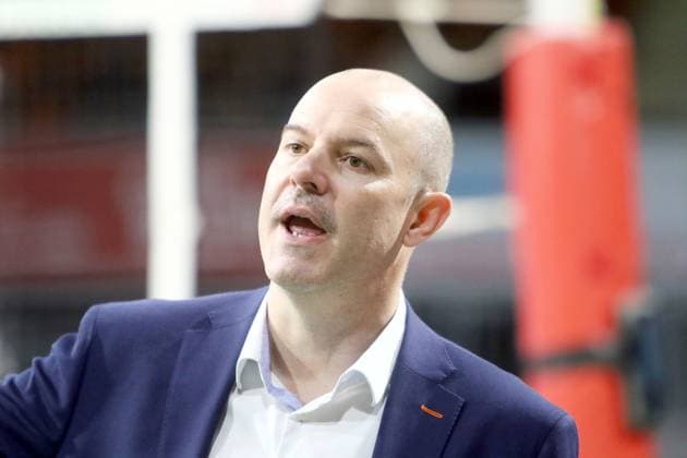 headcoach Gregory BANKS Berlin , He Volleyballl, Bundesliga 2023 24 WWK Volleys Herrsching vs Berlin Recycling Volleys, 06 11 23 BMW Park, Munich, Copyright: WolfgangxFehrmann