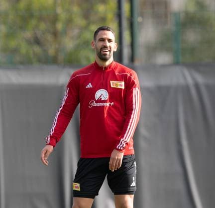 Football, Men, Season 2023 2024, Champions League, Training of 1 FC Union Berlin at the stadium An der Alten Försterei the day before the match against SSC Napoli, Rani Khedira 1 FC Union Berlin , 07 11 2023, Copyright: xSebastianxRäppold MatthiasxKochx